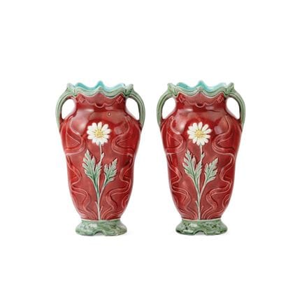 PAIR OF BARBOTINE VASES - France, 19th–20th centur