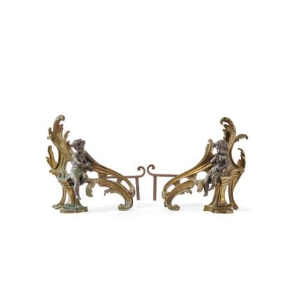 PAIR OF SIDE SCULPTURES - 19th century. Bronze, pa