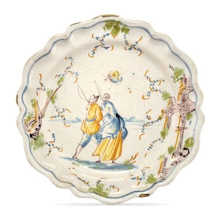 PAVIA PLATE, 17TH CENTURY - Polychrome majolica de