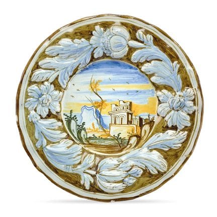 LIGURIAN PLATE, 18TH CENTURY - Polychrome majolica