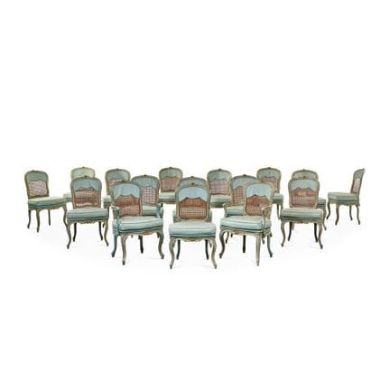 SET OF SIXTEEN 18TH-19TH CENTURY CHAIRS - Carved, 