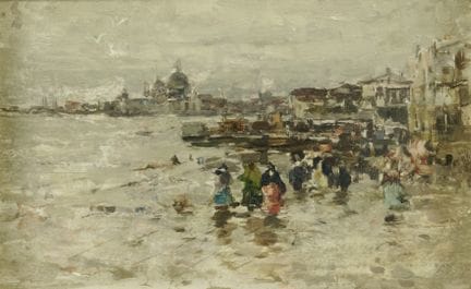 BARTOLOMEO BEZZI 1851–1923 GRAY WEATHER IN VENICE 