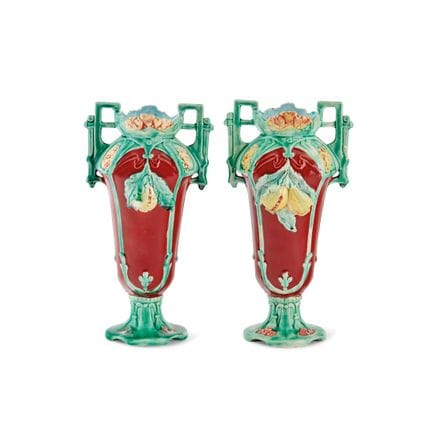 PAIR OF BARBOTINE VASES FROM FRANCE, 19TH–20TH CEN