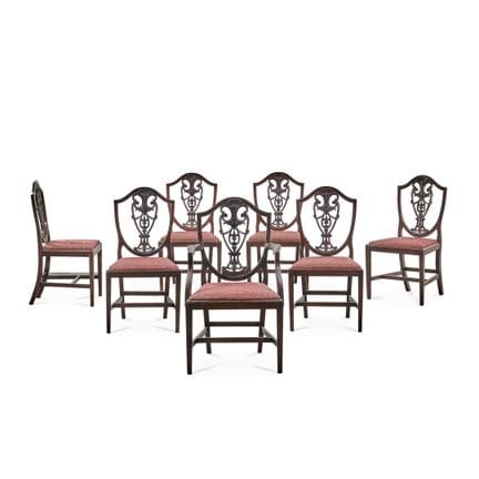 19th-20th CENTURY SEATING SET - Mahogany, open-bac