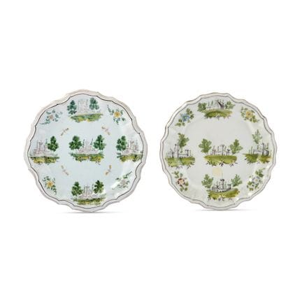 PAIR OF LODI PLATES, 18TH CENTURY - Polychrome maj