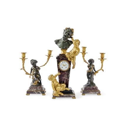 FRENCH TRIPTYCH, LATE 19TH CENTURY - A plinth-shap