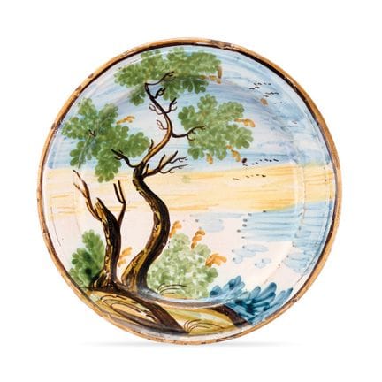 CASTELLI PLATE, 18TH CENTURY - Polychrome majolica