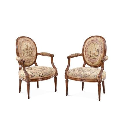 PAIR OF 18th-19th CENTURY ARMCHAIRS - Carved wood,