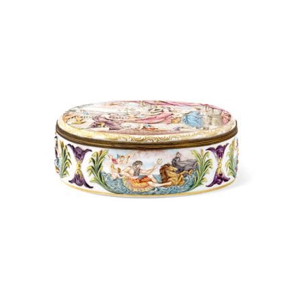 JEWELRY BOX - Capodimonte style, 20th century. Pol
