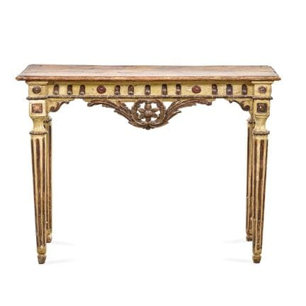 18TH-CENTURY CONSOLE TABLE - Carved, lacquered, an