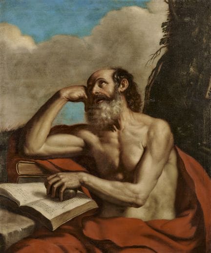 17th-Century Emilian School: Saint Jerome - Oil on