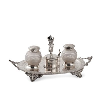 TINTERO DE PLATA CHESTER, 1873-1874 - Cincelado y 