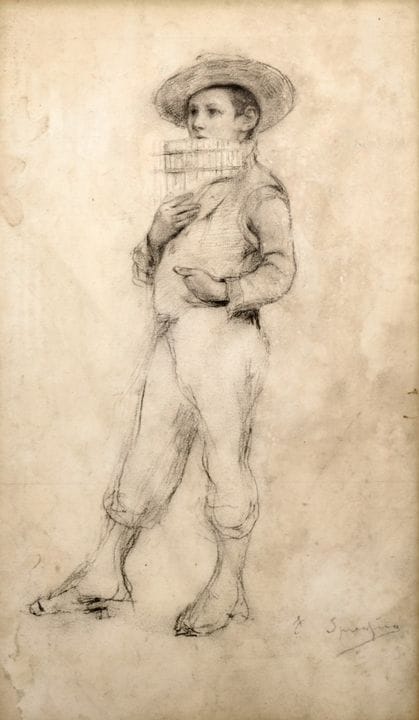 EUGENIO SPREAFICO 1856-1919 LA FLAUTA DE PAN - Láp