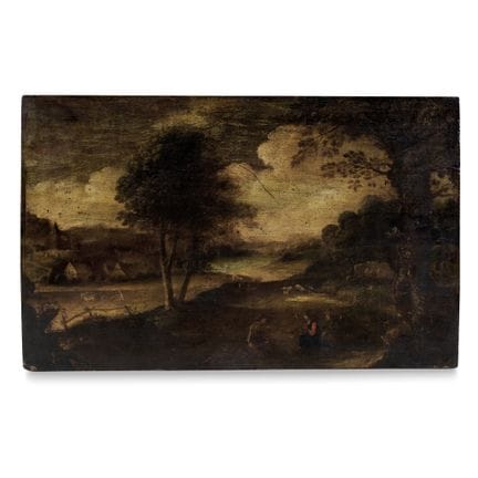 LANDKRAFT – Landschaftsbild. Öl auf Holz. 37,50 x 