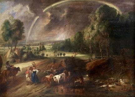 NACH RUBENS, 17. JAHRHUNDERT: LANDSCHAFT MIT FIGUR