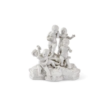 GRUPO DE PUTTI DE CAPODIMONTE, SIGLO XIX - Porcela