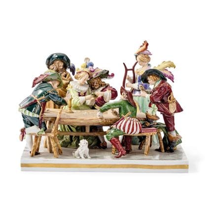 GRUPO EN LA MESA DE JUEGO, ESTILO CAPODIMONTE, SIG