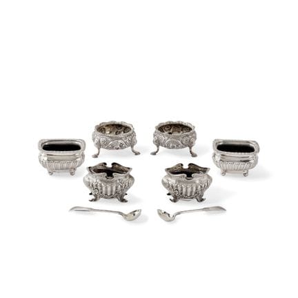 CONJUNTO DE SEIS SALERAS DE PLATA DE LONDRES Y CHE