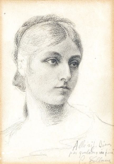 CESARE TALLONE 1853-1919 RETRATO DE LA SEÑORA DINA