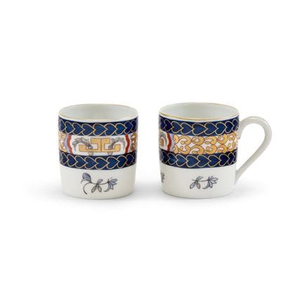 PAR DE TAZAS DE CAFÉ DEL SIGLO XX - Porcelana, dec