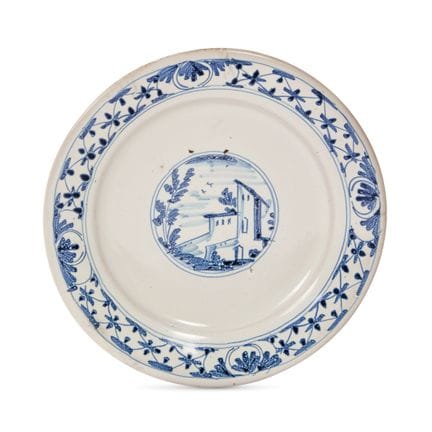 PLATO DE LIGURIA, SIGLO XVIII - Mayólica monocromá