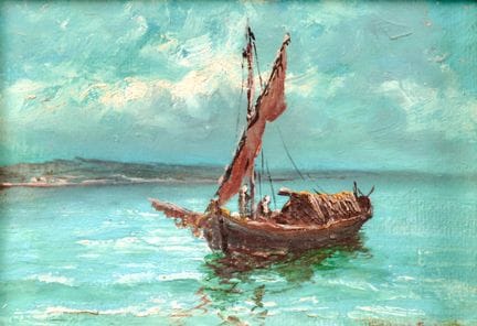 GAETANO CAPONE 1845–1924 MEERESANSICHT MIT BOOT – 