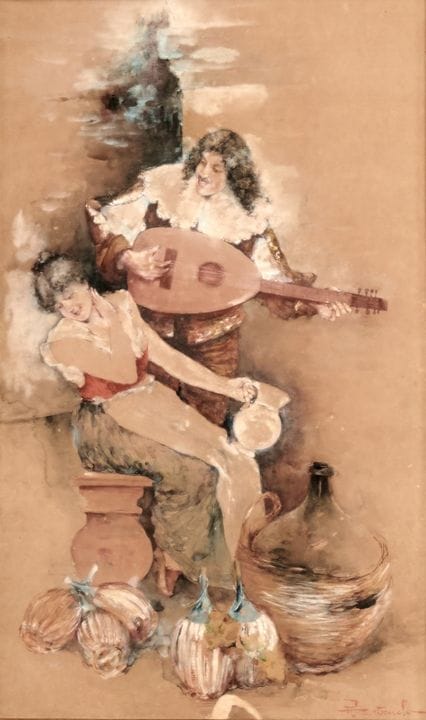 P. CRISCUOLO MUSICISTAS - Acuarela sobre papel. 68