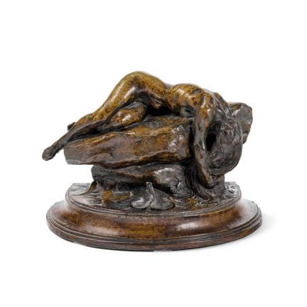 亚历山大·夏尔潘蒂耶 1856-1909 《岩石上的水仙女》 - 青铜，底座处签名并标有编号“4”，
