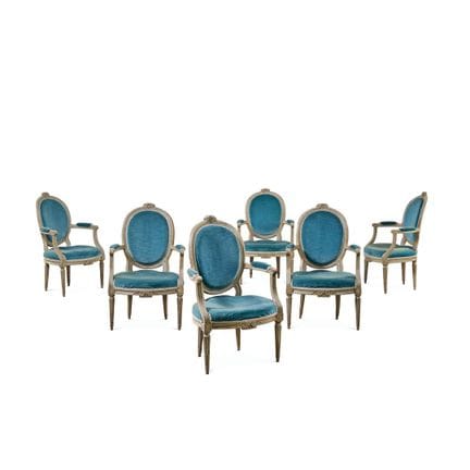 CONJUNTO DE SEIS SILLONES DE LOS SIGLOS XVIII Y XI