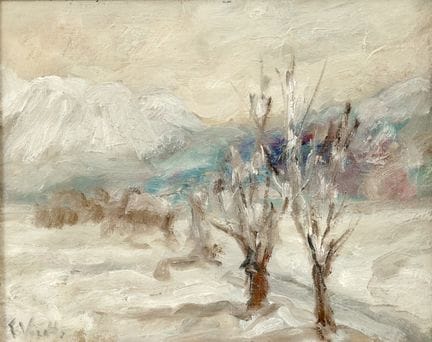 LUCIANO VARETTO, «NIEVE EN VALSUSA», 1979 - Óleo s