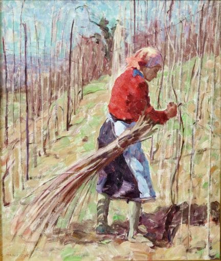 GIUSEPPE MANZONE „DIE REBENBINDUNG“ – Öl auf Leinw