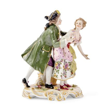 PAREJA DE FIGURAS GALANTES AL ESTILO DE CAPODIMONT