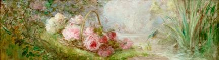 A. WALL: ROSENSTRÄUSSCHEN AM UFER EINES BACHES – Ö