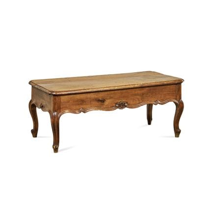 MESA BAJA DEL SIGLO XIX - Nogal y haya, rectangula