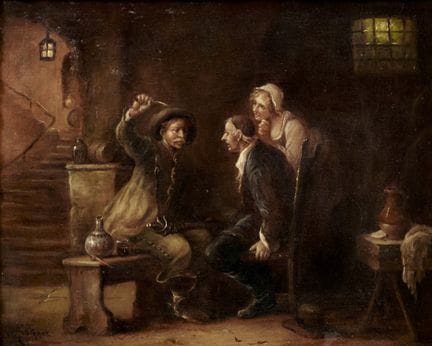 EDUARD VON GRÜTZNER 1846-1925 ESCENA DE GÉNERO - Ó
