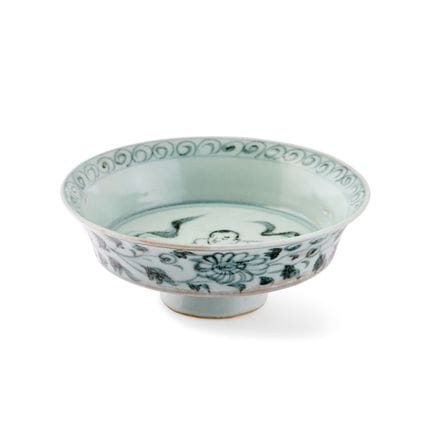 碗——中国，20世纪 “青花”瓷，元代风格。5 × 13.5 厘米