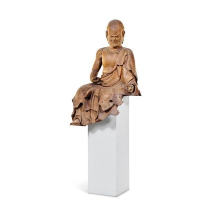 MONUMENTALE SCULTURA DI LOHAN CINA O GIAPPONE, XIX
