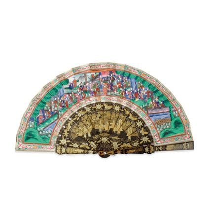 VENTAGLIO CINA, CANTON, DINASTIA QING, SECONDA MET
