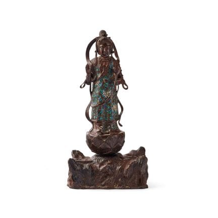 KANNON, JAPÓN, PERÍODO MEIJI - Bronce parcialmente