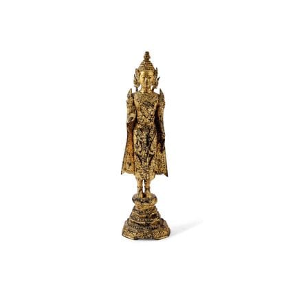 BUDDHA - Tailandia, siglo XX. Bronce dorado. La de