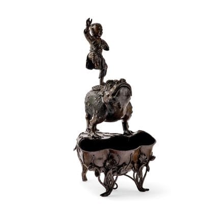 INCENSIERE CINA, XVII SECOLO - Bronzo, modellato c