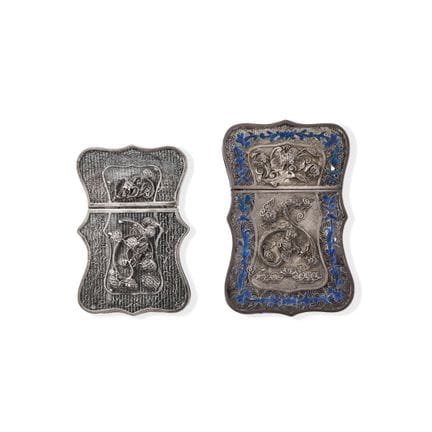SET OF TWO CHINESE CARDHOLDERS, EARLY 20TH CENTURY