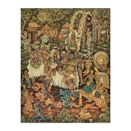 CUADRO DE BALI, SIGLO XX - Pintura al óleo sobre t