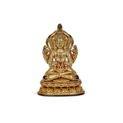 BODHISATTVA DE CHINA, SIGLO XX - Bronce dorado, oc