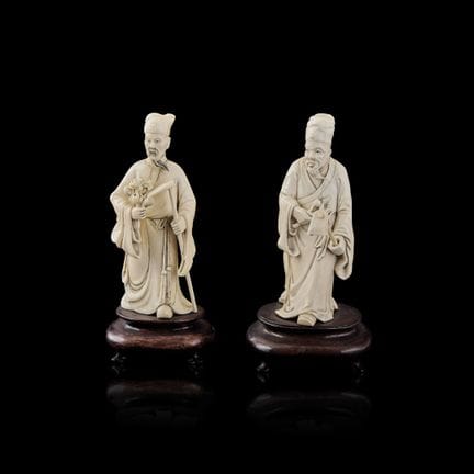 PAR DE FIGURAS MASCULINAS DE CHINA, PRINCIPIOS DEL