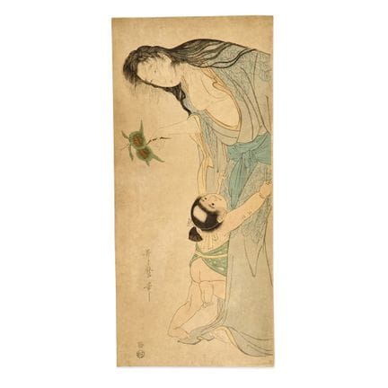 KITAGAWA UTAMARO 1753-1806 YAMAUBA CON CASTANAS Y 