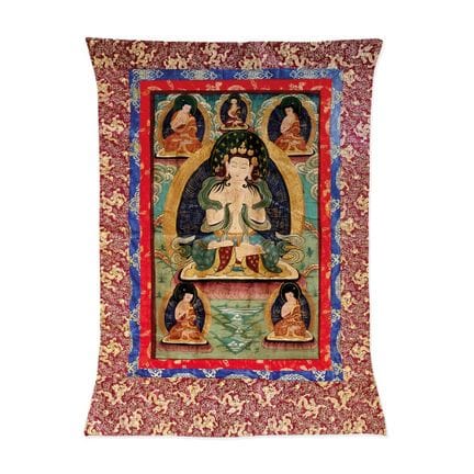 THANGKA DEL TÍBET, SIGLO XX - Colores y oro sobre 