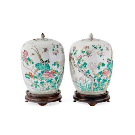 COPPIA DI GIARE CON COPERCHIO - Cina, XIX-XX secol