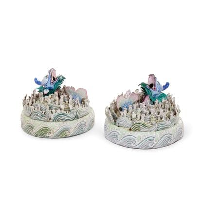 COPPIA DI SCULTURE CINA (?), XIX-XX SECOLO - Rame 