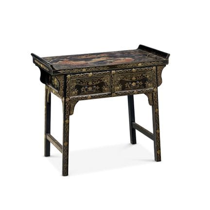 CHINESE COFFEE TABLE, 20TH CENTURY - Lacquered, gi